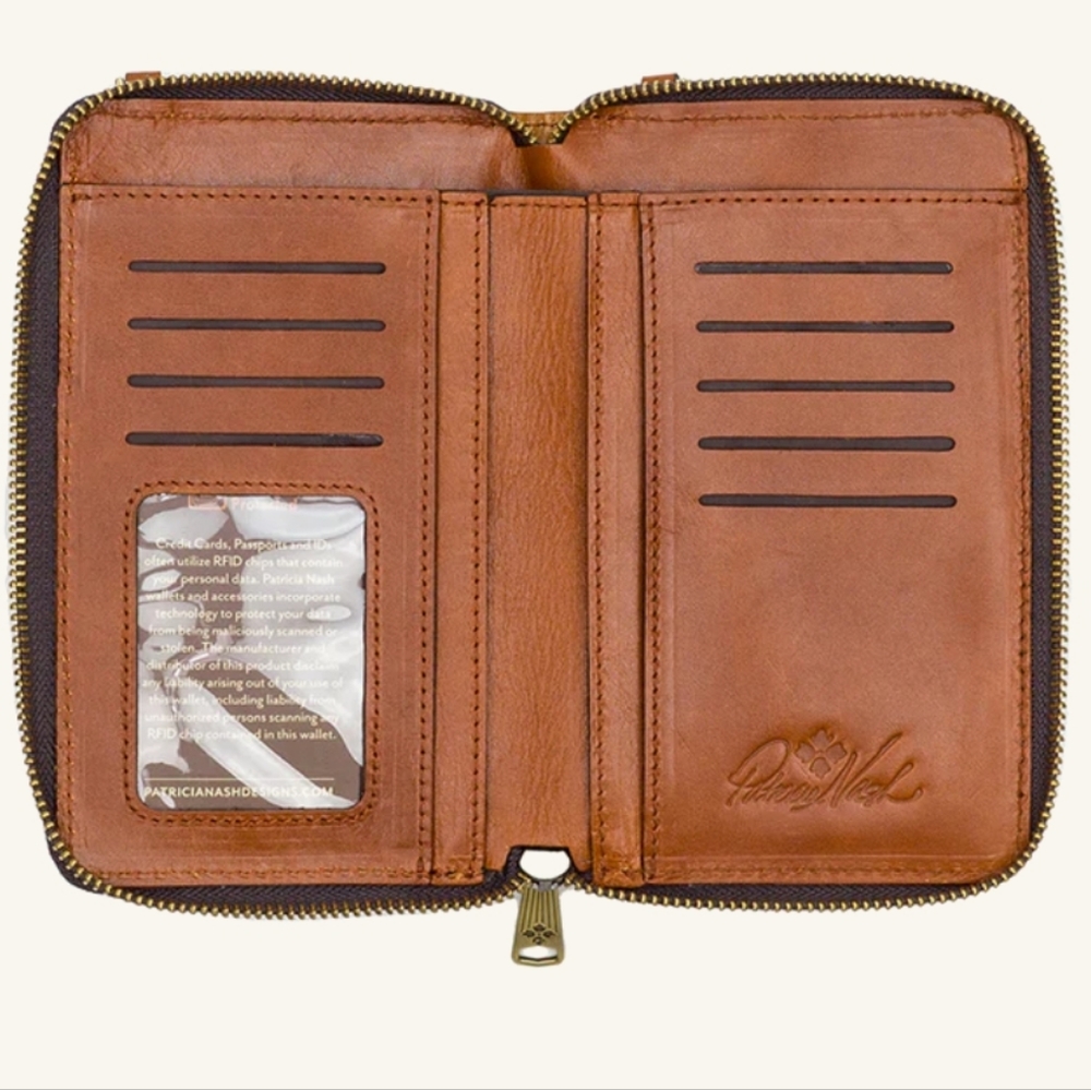 Patricia Nash Leather Pertina Printed Rainforest Frame Crossbody w Dust … - Picture 5 of 9